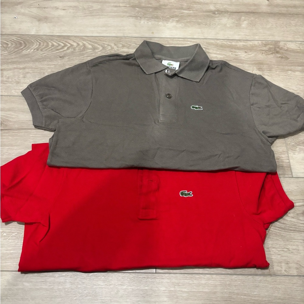 Bundle 2 Lacoste red/grey Polo Shirt